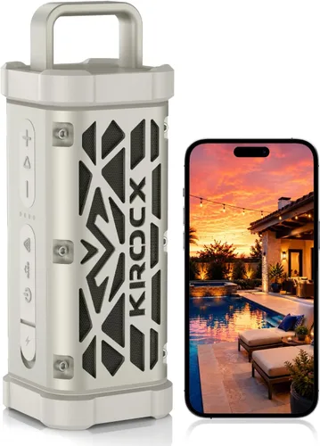 Vista 8 de TRAVOR - Altavoz magnético de aluminio para exteriores, cuerpo de metal resistente, altavoz inalámbrico portátil, 45 W, graves profundos, IP68