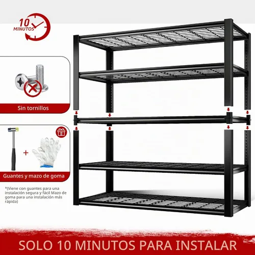 Vista 8 de REIBII Estantes de almacenamiento de 48.2" W para garaje, estantería