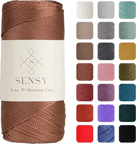 Vista 31 de Sensy Premium 2mm 229.5 metros de cuerda de poliéster 100% cordón de polipropileno Cordón de macramé 2mm Cordón para bolso de crochet Hilo