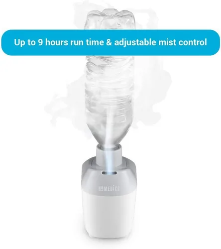 Vista 5 de Homedics Humidificador portátil ultrasónico – Humidificadores de aire pequeños para dormitorio, plantas, oficina, viajes – Humidificadores de niebla