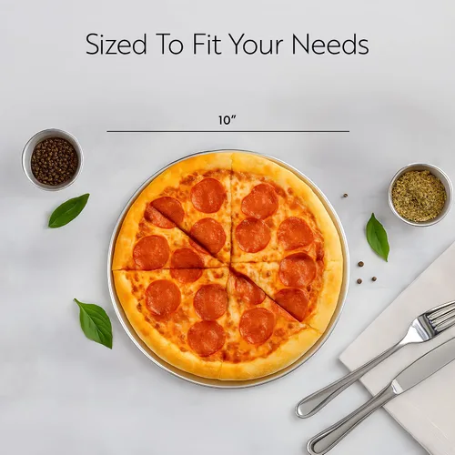 Vista 2 de Restaurantware Met Lux - Bandeja de cocina para pizza comercial de 10 pulgadas, 1 bandeja de cocina para pizza estilo cupé – Bandeja redonda