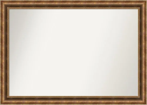 Vista 1091 de Amanti Art Espejo de pared personalizado no biselado (25 x 25 pulgadas), marco de bronce acentuado, varios tamaños personalizados, espejo de baño