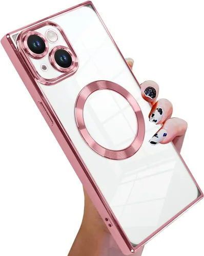 Vista 16 de KANGHAR Funda diseñada para iPhone 12 Pro Magnética Transparente con Protector de Lente de Cámara [Compatible con MagSafe] Diseño de Placado