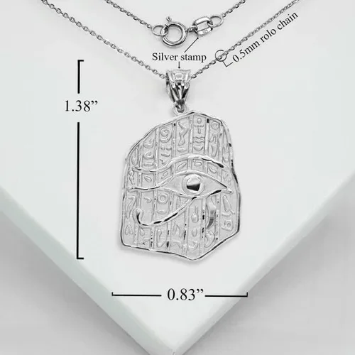 Vista 4 de Colgante de plata de ley 925 con dije de ojo de Horus del antiguo Egipto