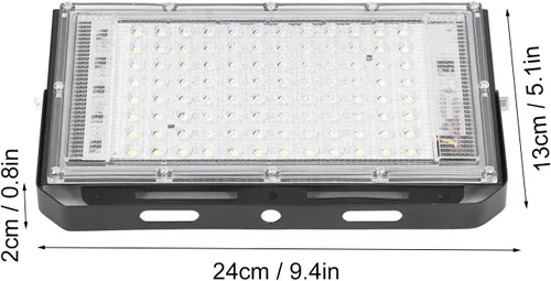 Vista 2 de plplaaoo Luz de inundación LED de 100 W, luces de inundación al aire libre, luz de trabajo LED súper brillante, luz de inundación luminosa de 10000