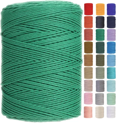 Vista 22 de Cuerda de macramé de 2 mm x 349 metros de cuerda de algodón natural para macramé, cuerda de macramé de color, cuerda de algodón suave, suministros
