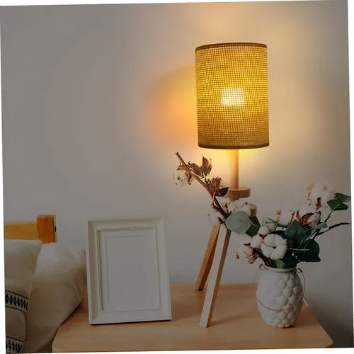 Vista 5 de OSALADI Pantallas de lámpara para lámparas de mesa, pantalla de ratán tejida blanca, pantalla de tambor fácil de instalar