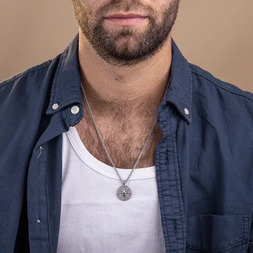 Vista 27 de Galis Collar para hombre, collar de cadena de plata de acero inoxidable de alta calidad para hombres, no se deslustra, cadenas para hombres
