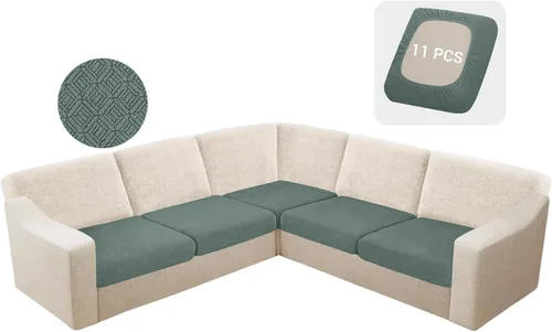 Vista 41 de HDCAXKJ - Fundas impermeables para cojín de sofá modular, fundas elásticas para cojín de sofá de esquina, fundas protectoras de muebles de jacquard