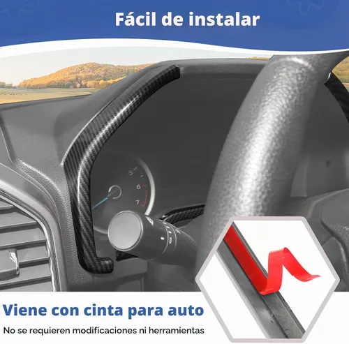 Vista 5 de RT-TCZ Para F150 Dash Cluster Panel de Instrumentos Insertar Medidores Cubierta para Ford F150 2015-2020 Negro ABS Fibra de Carbono Accesorios
