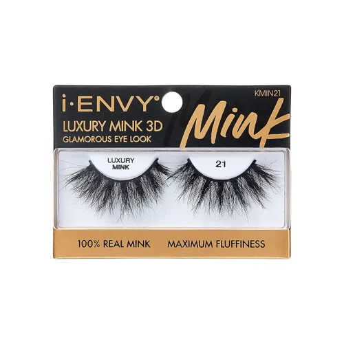 Vista 18 de i-ENVY Pestañas postizas de lujo de la colección de visón, pestañas 100% de visón real, aspecto glamoroso, pestañas de máxima esponjosidad 3D ángulo