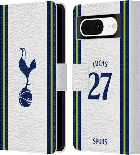 Vista 10 de Head Case Designs Officially Licensed Tottenham Hotspur F.C. Cristian Romero 2022/23 Players Home Kit Leather Wallet Case Compatible with Google