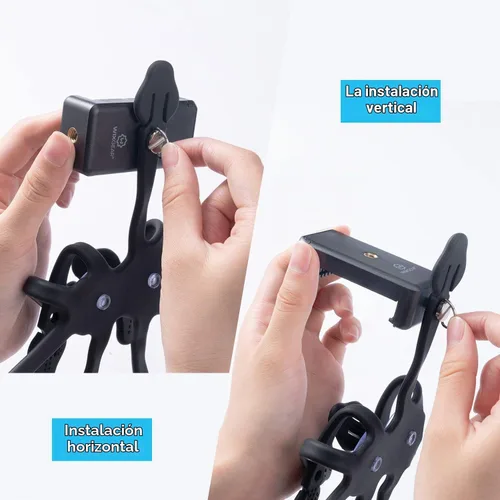 Vista 5 de Trípode de pulpo para teléfono celular, soporte universal para teléfono inteligente, trípode de pulpo, 8 patas para todos los teléfonos inteligentes