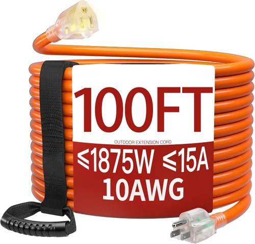 Vista 29 de Cable de extensión corto de 16/3 de 1 pie, cable de extensión negro flexible y duradero, cable de alimentación de 3 clavijas para interiores