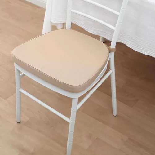 Vista 19 de Efavormart Cojín de 2" de espesor para silla Chiavari en negro, cojín de asiento de espuma con efecto memoria con lazos y funda extraíble