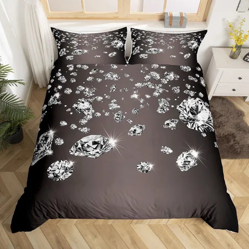 Vista 24 de Funda de edredón de caballo blanco y marrón, juego de ropa de cama 3D de animales de granja occidental para niñas y niños, funda de edredón