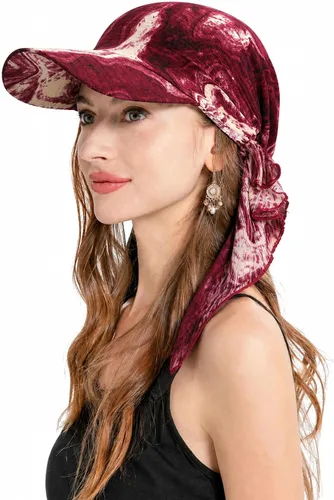 Vista 15 de ZLYC Gorro ligero con ala de quimioterapia para mujer, bufanda para la Tie Dyed Purple