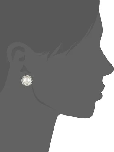 Vista 2 de Pendientes de plata con diamantes de imitación Rondelle círculo redondo