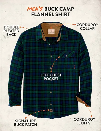 Vista 5 de Legendary Whitetails Camisa de franela para hombre Buck Camp