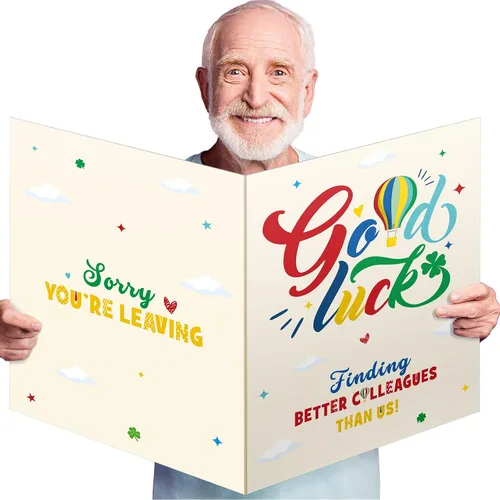 Vista 7 de Tiamon Tarjeta de felicitación grande de 25 x 16 pulgadas, libro de invitados gigante, tarjeta de feliz cumpleaños, libro de invitados de plástico