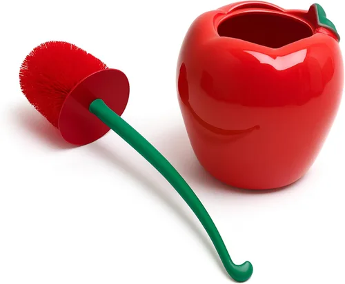 Vista 4 de Cepillo Profundo y Robusto para Inodoro con Soporte - Cepillo de Cuenco de Manzana - Limpieza Duradera - Limpiadores de Inodoro - Artículos