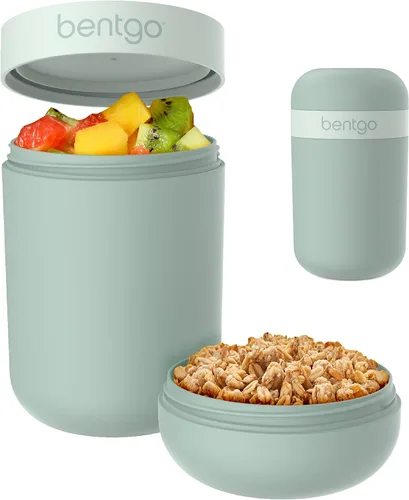 Vista 8 de Bentgo Snack Cup - Contenedor de bocadillos reutilizable con diseño a prueba de fugas, compartimento para aderezos y tapa de doble sellado, portátil