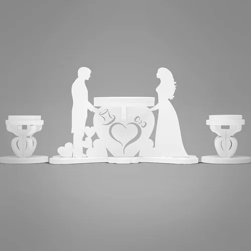 Vista 9 de Unity - Juego de 3 portavelas para novia y novio, velas para ceremonia de boda
