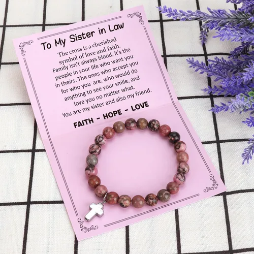 Vista 5 de Pulsera de piedra natural, regalos para mujeres, abuela, mamá, esposa, hija, tía, hermana, nana, gigi, mimi, novia, día de la madre, cumpleaños