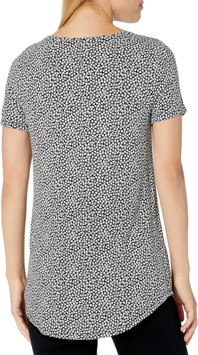 Vista 3 de Tienda Essentials Camiseta estilo túnica de manga corta para mujer, paquete de 2