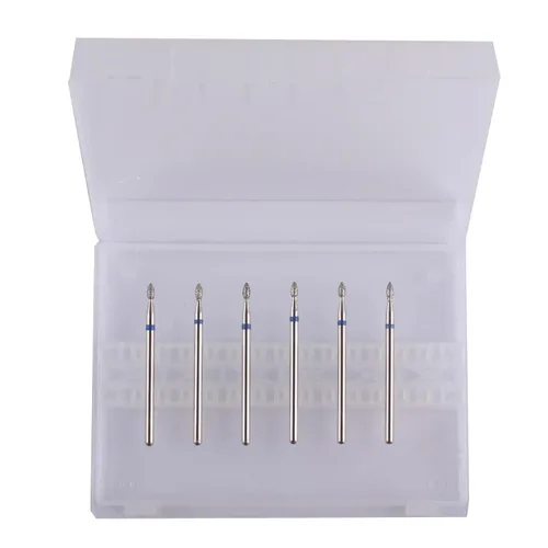 Vista 3 de 6 brocas de cutícula de llama pequeñas, brocas de uñas de diamante profesional para preparación de uñas, herramienta eléctrica de uñas de 3/32