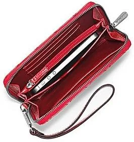 Vista 2 de Michael Kors Susannah Quilted grande multifunción Wristlet Rojo Oscuro