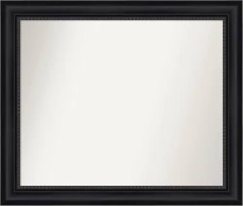 Vista 180 de Amanti Art Espejo personalizado, espejo de baño negro Astor, espejo de pared o espejo de tocador de baño sobre el fregadero (25 x 25 pulgadas)