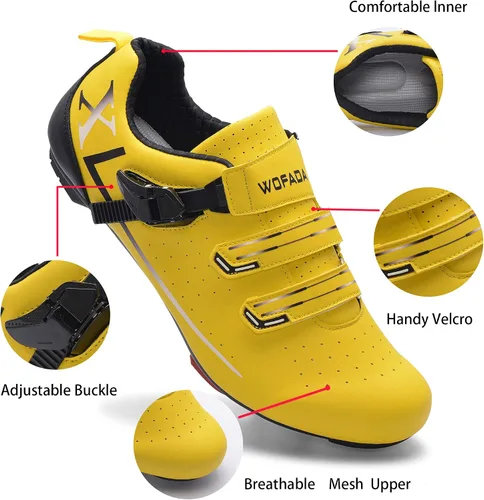 Vista 3 de Zapatos de ciclismo unisex compatibles con pelaton Bike Road Bike Bike Zapatos de ciclismo Peleton para hombre, para montar en interiores, zapatos