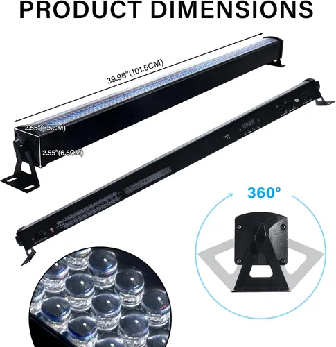 Vista 8 de 4 unids 3 en 1 DMX 26 canal etapa luz 240 LED DJ pared lavado lineal barra luz pared arandela