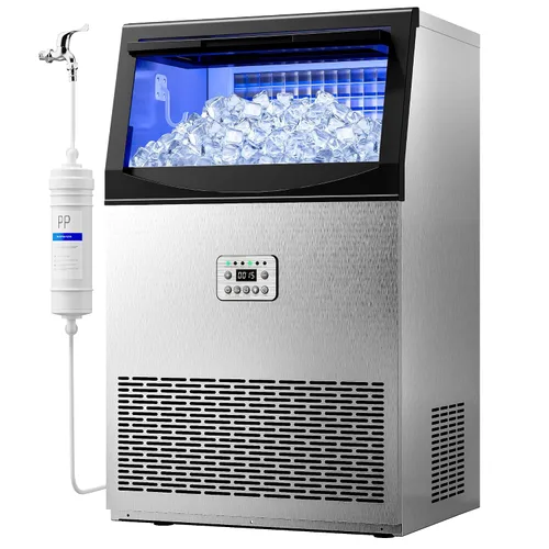 Vista 9 de Máquina de hielo comercial, 110 libras/24 horas con almacenamiento