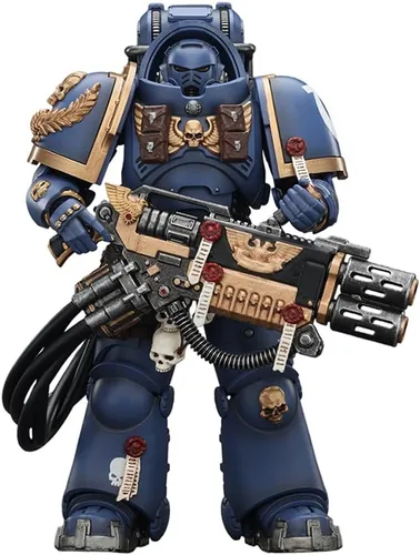 Vista 7 de YIZRIO JoyToy Warhammer 40k Ultramarines Apothecary Biologis, figura de acción a escala 1:18 Mecha Joy Toy Collection Modelo 5.35 pulgadas