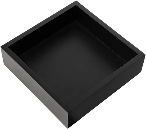 Vista 2 de Restaurantware Bandeja de madera de 10 x 3 pulgadas, 1 caja de madera cuadrada duradera, resistente a las astillas, bandeja de madera de bambú negro
