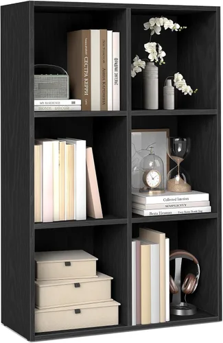 Vista 20 de VASAGLE Custos Collection - Estantería para libros tipo cubo con 4 compartimentos, 9.4 x 26 x 26 pulgadas, estantería de almacenamiento para sala