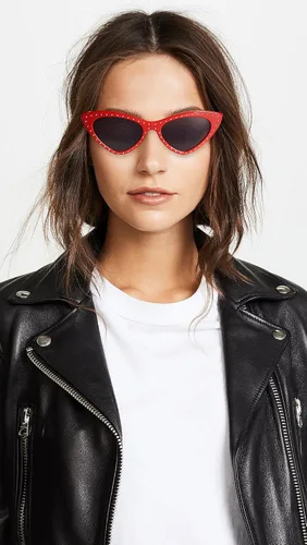 Vista 3 de Moschino Gafas de sol puntiagudas con ojo de gato para mujer, rojogris azul, talla única