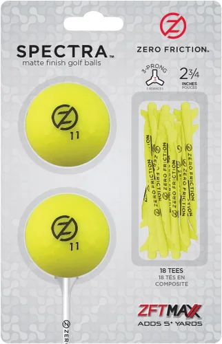 Vista 10 de Zero Friction Spectra 2 Ball/Tee Pack