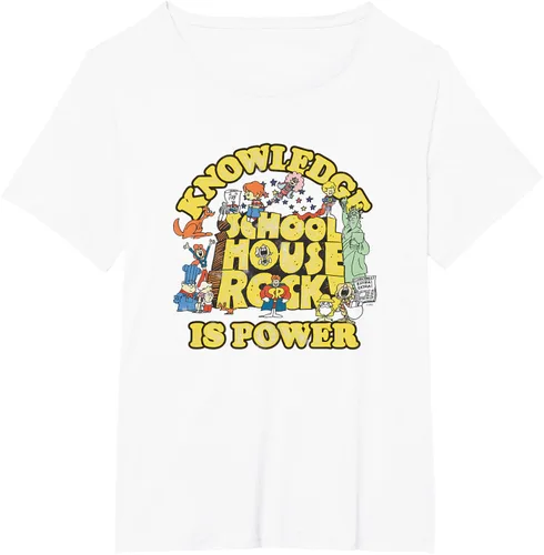 Vista 31 de Camiseta vintage con logo de Schoolhouse Rock "Knowledge is Power" de la serie de TV Azul Marino