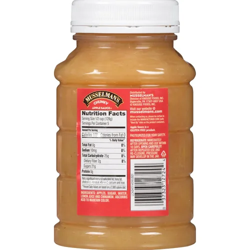 Vista 2 de Musselman's Home Style - Salsa de manzana gruesa – aperitivo bajo en calorías, sin gluten, bajo en sodio, kosher, sin grasa, sin colesterol, sin