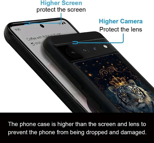 Vista 1505 de Compatible con Google Pixel 4A 5G Mobile Case Creative Acrylic Panel trasero Silicona Protección Grip especialmente diseñado para Google Pixel 4A 5G
