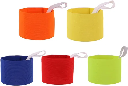 Vista 8 de 1 brazalete rojo para adulto, elástico, antideslizante, ajustable, color neón, adhesivo para fútbol, entrenamiento, equipo, suministros deportivos