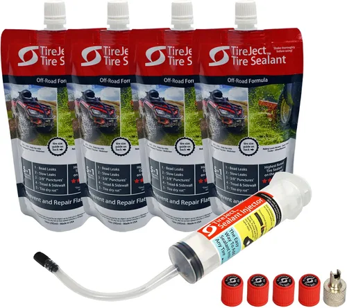 Vista 7 de Kit de Protección de Neumáticos Planos Todo Terreno TireJect 5 en 1 con Inyector de Sellador (Kit de 30oz para Carro de Golf)