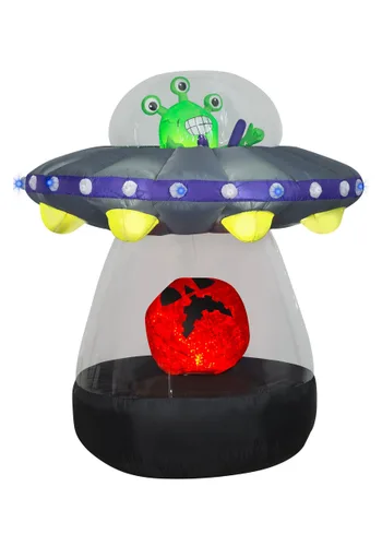 Vista 2 de Decoración Inflable Animada de Nave Espacial Alienígena de 6 Pies Multicolor