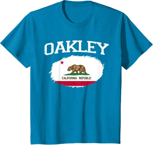 Vista 84 de OAKLEY CA CALIFORNIA Flag Vintage USA Sports Hombre Mujer Camiseta, Negro