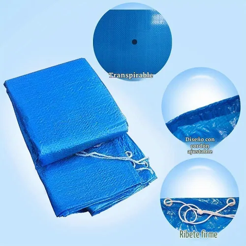 Vista 3 de Cubierta redonda de calefacción solar para piscina, azul, 12 pies