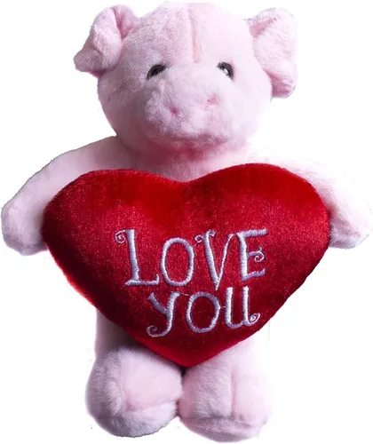 Vista 9 de Adorable animal de peluche de San Valentín de 8 pulgadas con corazón para seres queridos, animal abrazable de primera calidad (Panda con corazón)