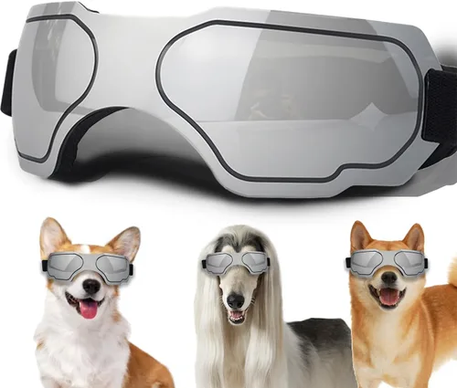 Vista 20 de Gafas de sol para perros pequeños, gafas para perros con correa ajustable, protección UV, adecuadas para perros pequeños Estilo liso-Multicolor